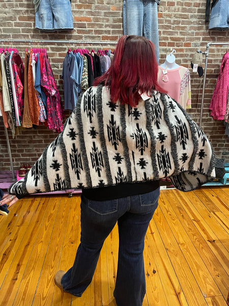 Esker Split Mock Poncho One Size