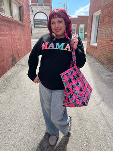 Mama Chenille Sequins Embroidery Sweatshirt