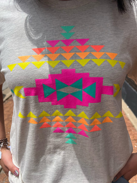 Neon Wild West Aztec Tee
