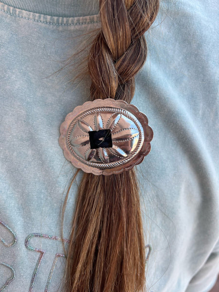 Oval Concho Hair Tie