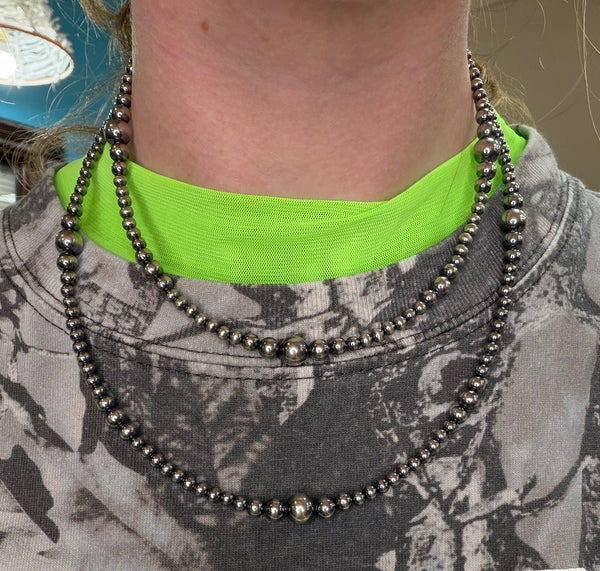 18 inch Sterling Silver PEARLS Graduated Necklace