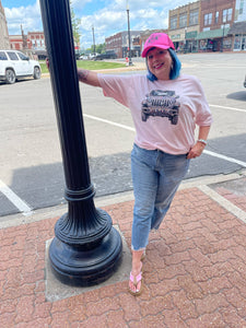 Sparkly Jeep Tee in Pink