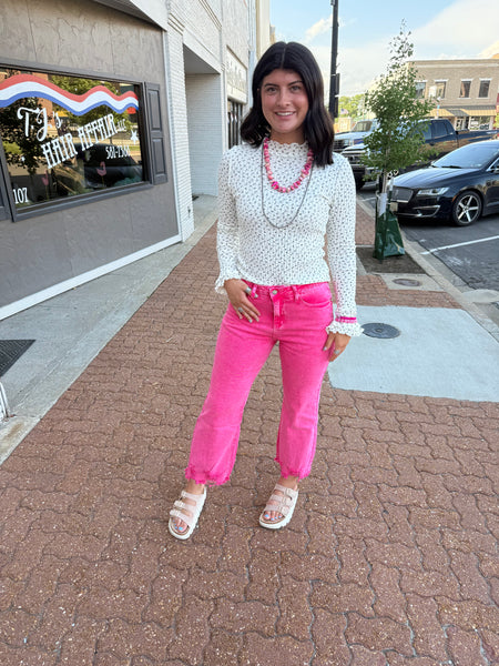Outlaw Crop Jeans Pink