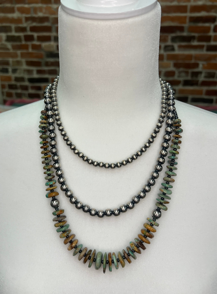Green & Brown Turquoise Necklace