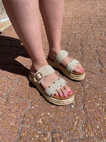 Corkys Walk Of Shame Platform Natural Raffia
