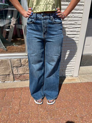 Dark Denim High Rise Wide Leg Jean