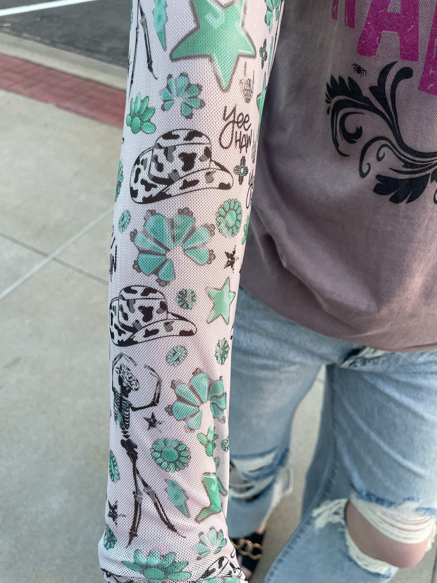 Halloween Yeehaw Mesh Top