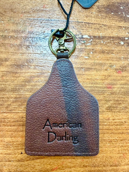 Ear Tag Key Chain w/Hair on Hide