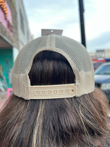 Cream Trucker Big Turquoise Needlepoint