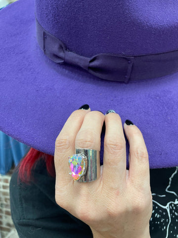 Silver Ring w/ AB Stone