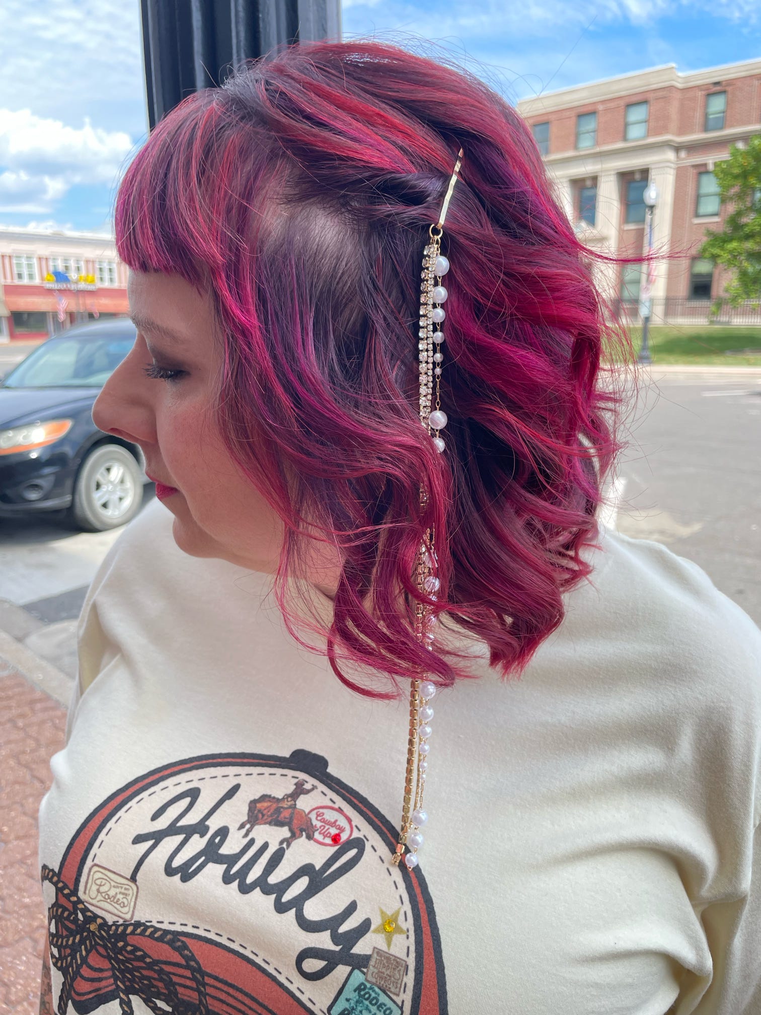 Pearl w/ Bling Bobby Pin