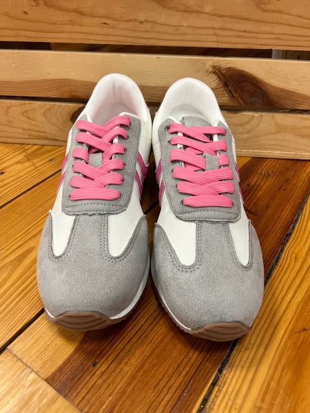 Corkys Kickoff Sneaker Grey Pink Combo