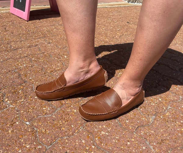 Penny For Your Thoughts Cognac Pebble Loafer
