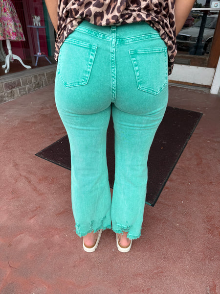Outlaw Crop Jeans Turquoise