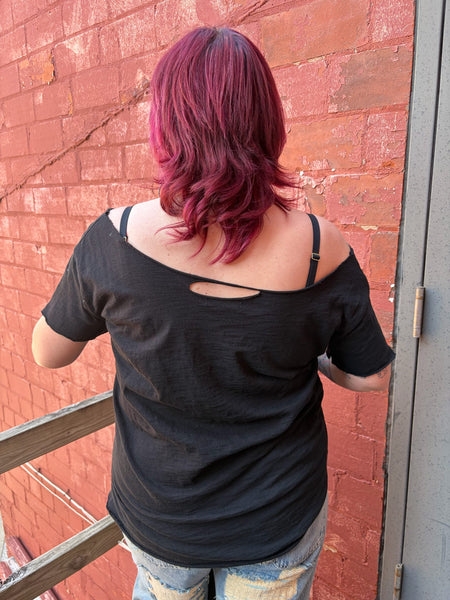 Black Ripped Tee