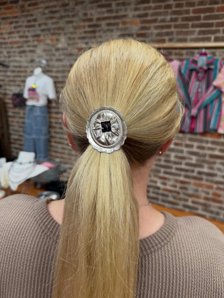 Oval Concho Hair Tie