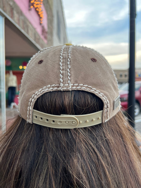 Angled Abstract Gem Deco High Quality Bling Cap mustard/cinder silver/ab