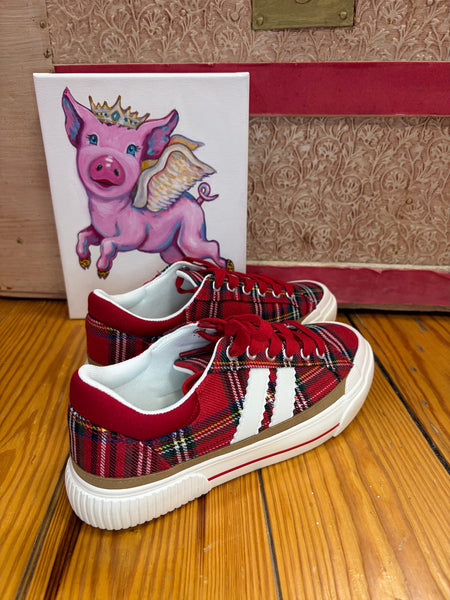Corkys Thats Her Sneaker Red Plaid