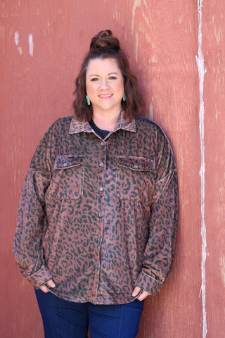 Leopard Lady Button Up