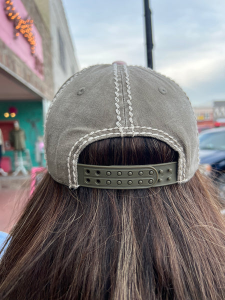 XL Bling Winged Fleurdelis High Contrast Cap grey/white silver/ab