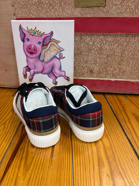 Corkys Thats Her Sneaker Navy Plaid