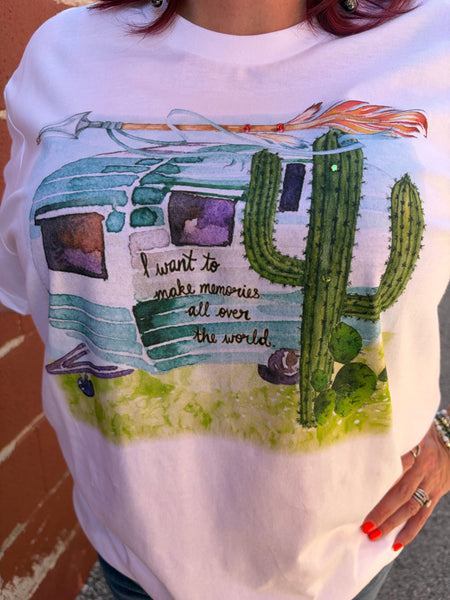 Make Memories All Over The World Tee White