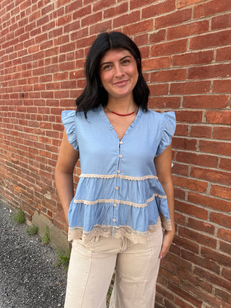 Llano Lace Top Denim