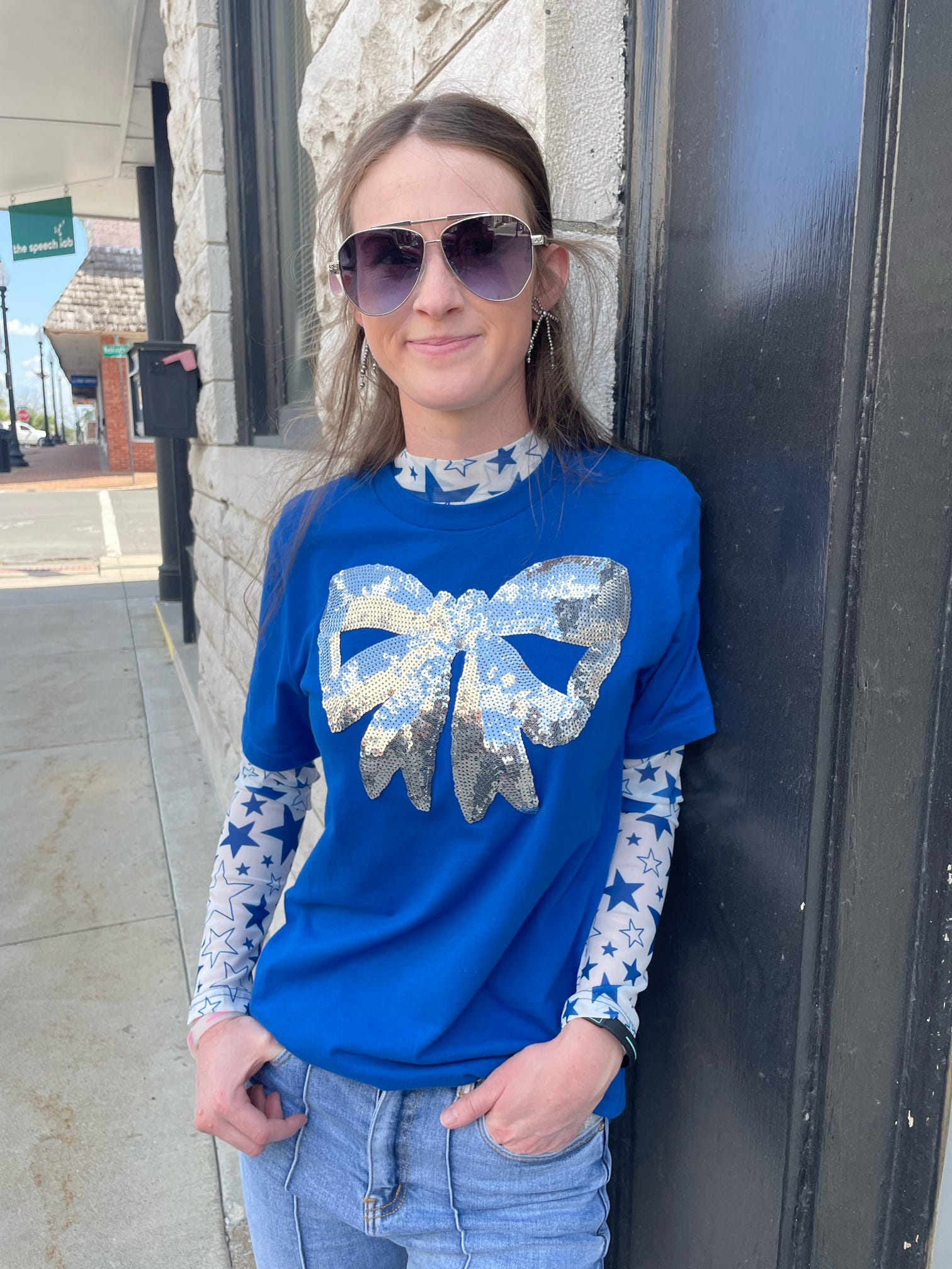 Go Team Go Blue Mesh Top