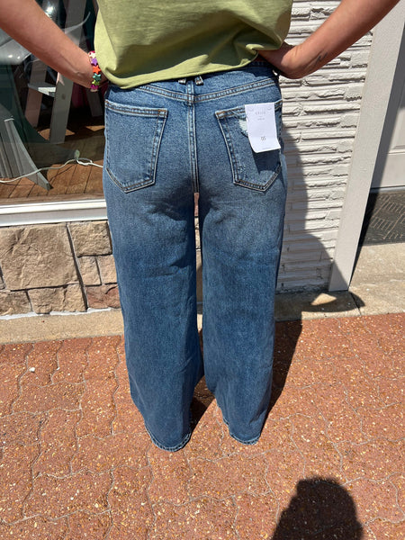 Dark Denim High Rise Wide Leg Jean