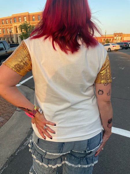 Game Day Sequin Sleeve Tee