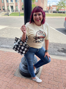 Howdy Hat on Natural Tee w/ Bling