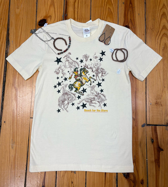 Reach For The Stars Tee Shirt On Natural