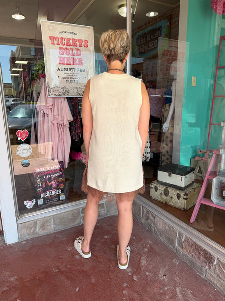 Rogue Rancher Spring Sleeveless Sweater Dress