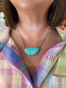 Turquoise Chunk Stone Necklace