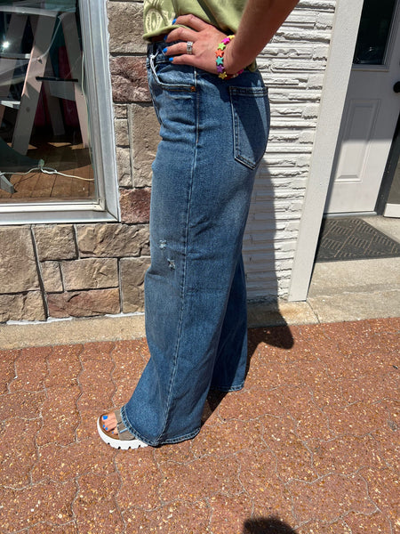 Dark Denim High Rise Wide Leg Jean