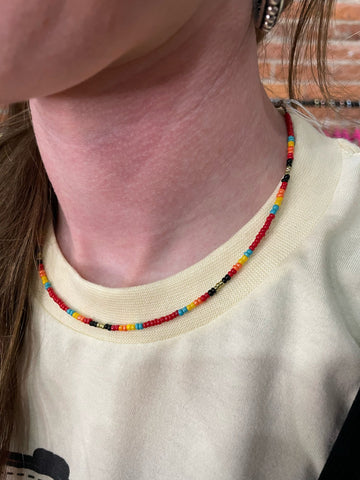 Seed Beads Black Serape Choker