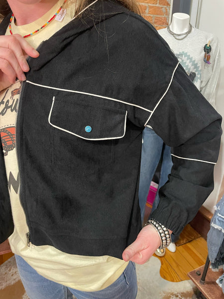 The Dakota Black Cropped Jacket