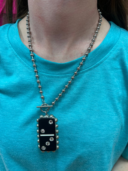 Rhinestone Domino Necklace
