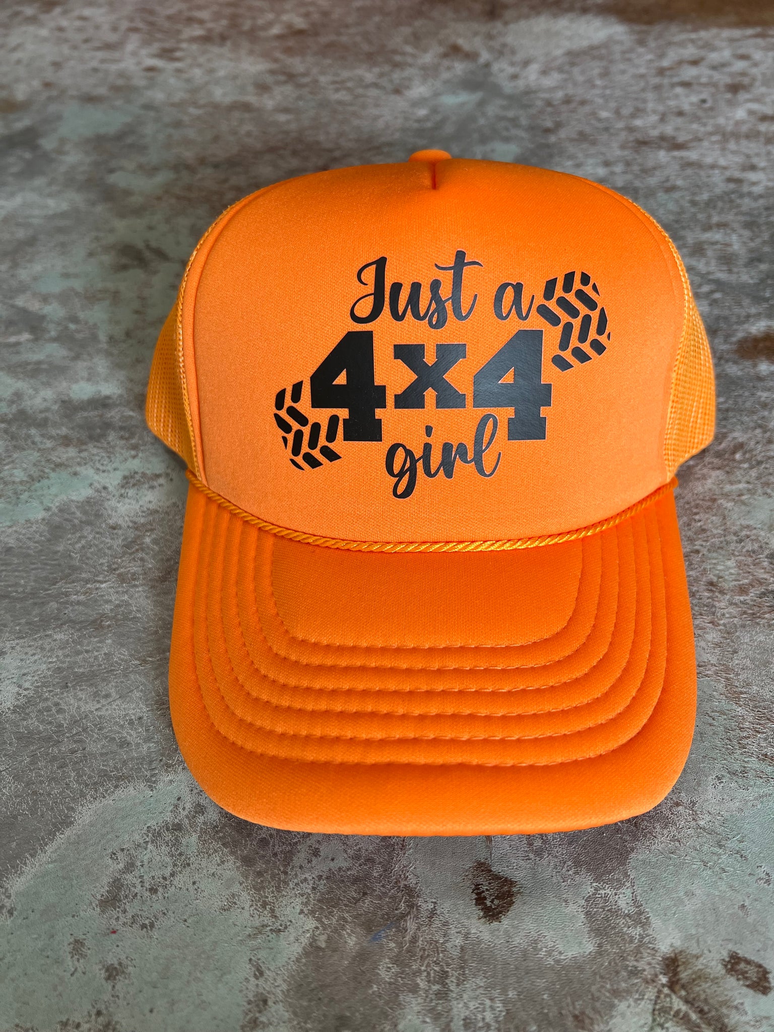 Just A 4x4 Girl Trucker Hat Orange