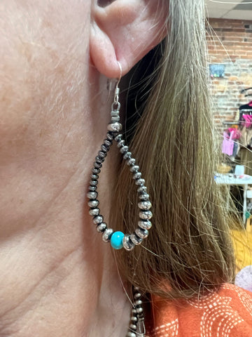 Sleeping Beauty Turquoise Sterling Silver Teardrop Earrings