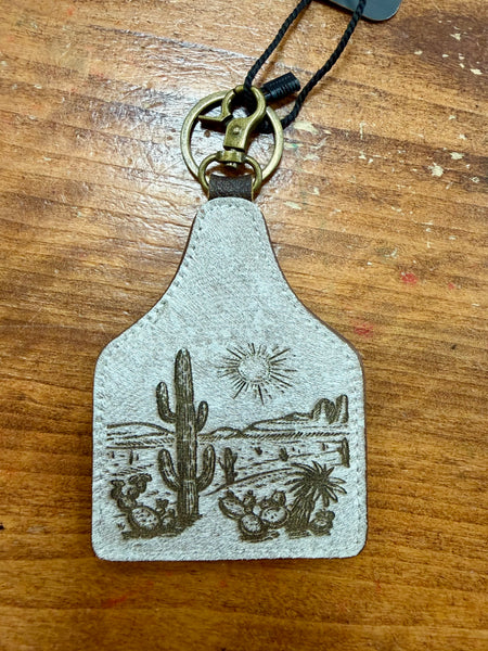 Ear Tag Key Chain w/Hair on Hide