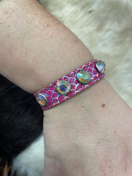 Leather Cuff w/ Bling