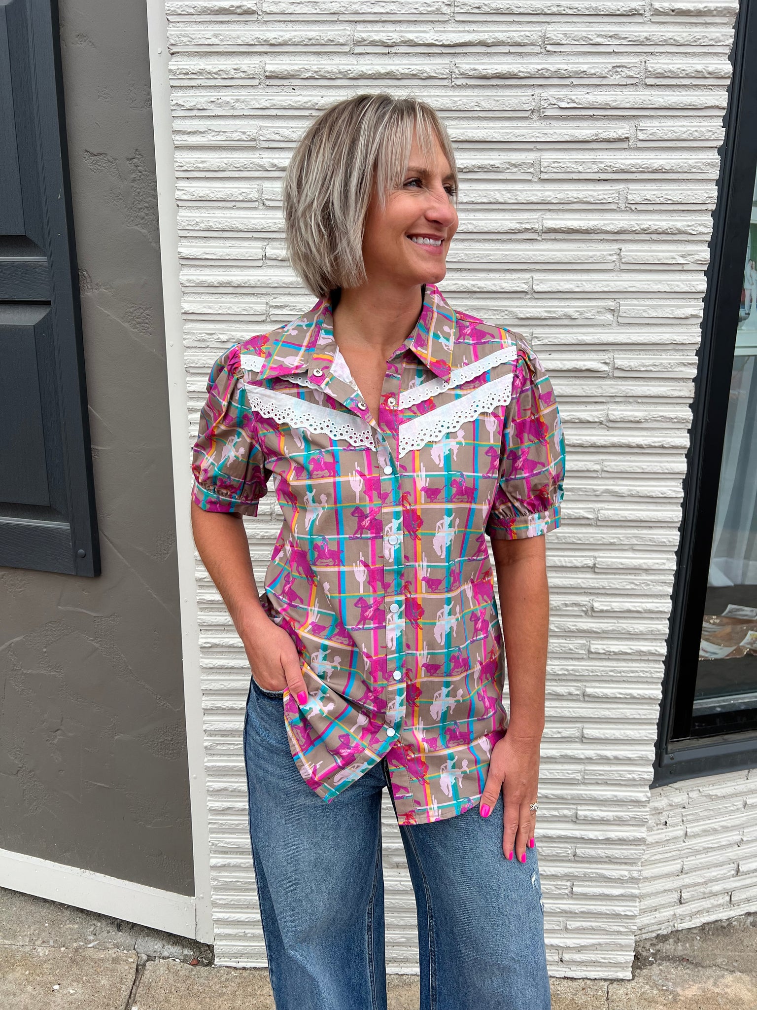 Plaid Posse Top
