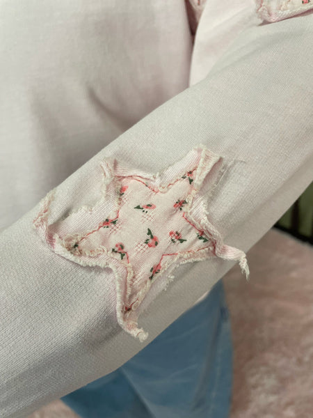 Cotton Pink LS Top w/ Star Detailing on Arms