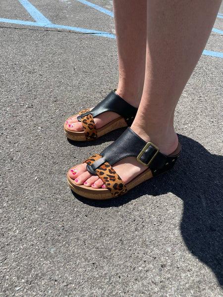 Corkys Top Secret Wedge Black Leopard Combo