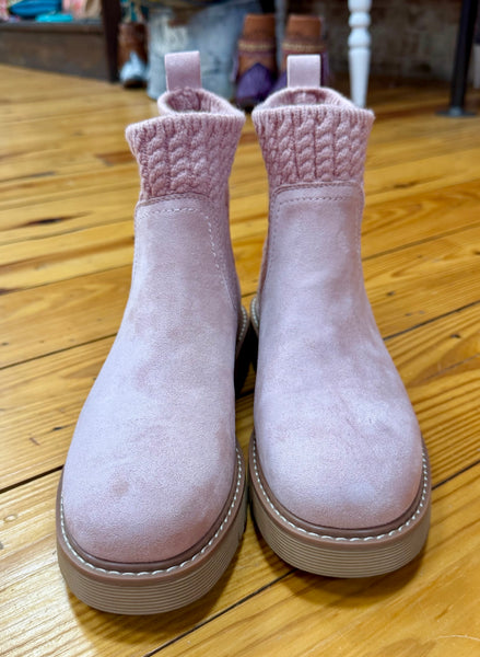 Corkys Keep Me Warm Boot Blush Faux Suede