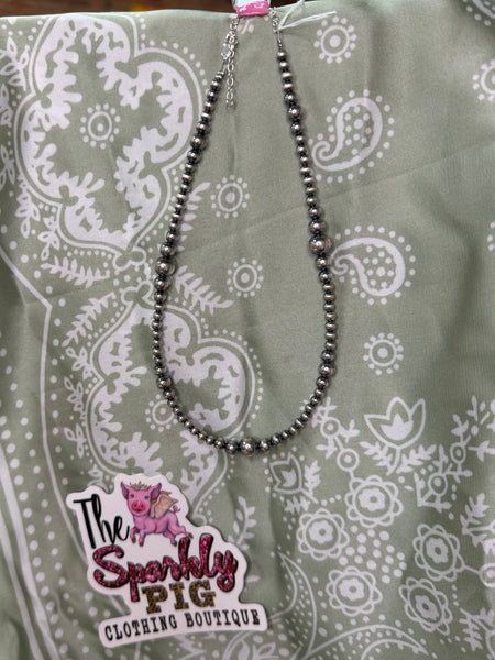 Graduated Sterling Silver Pearls Choker Necklace