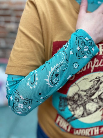 Bandana Babe Mesh Top Turquoise