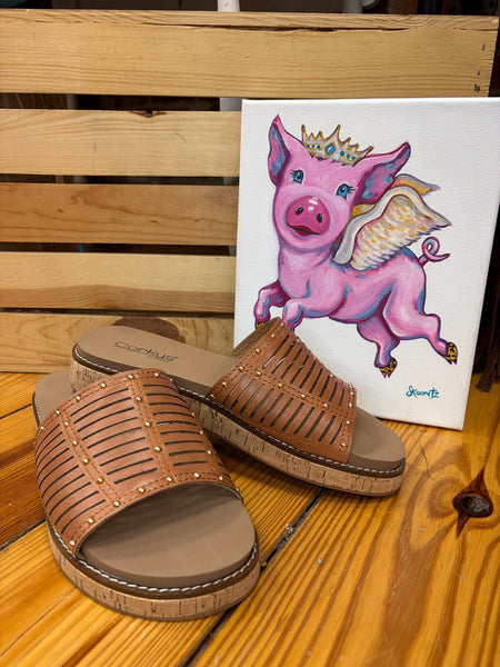 Corkys At Ease Sandal Cognac