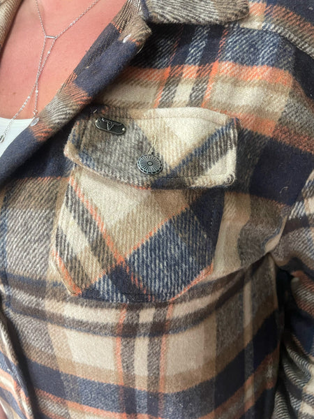 Brown Flannel Western Yoke Jacket